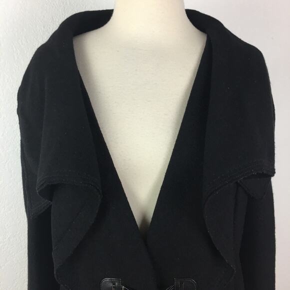 Cole Haan Black Wool, Alpaca Coat 4 - Picture 2 of 8